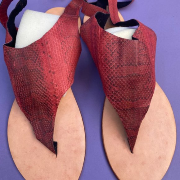 Red Snack Skin Sandal - Picture 4 of 6